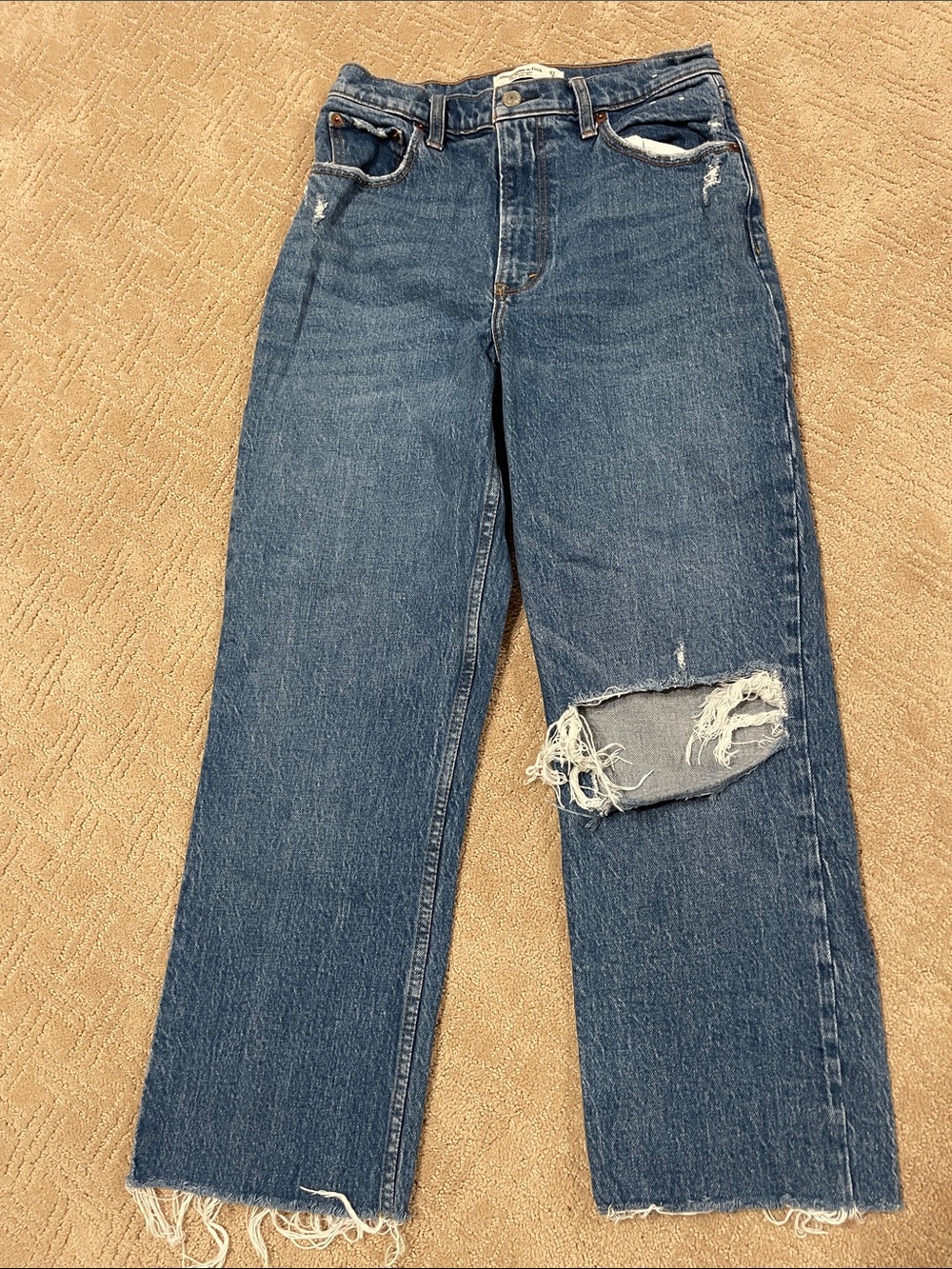 Abercrombie & Fitch Blue Straight Ultra High Rise Jeans